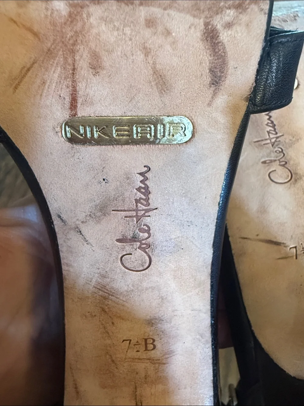 Cole Haan Black Leather Strappy Sandal Heels, size 7.5